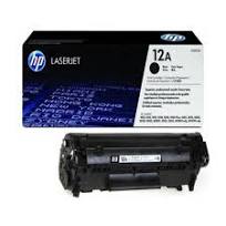 HP 12A Q2612A black toner cartridge with box and cartridge